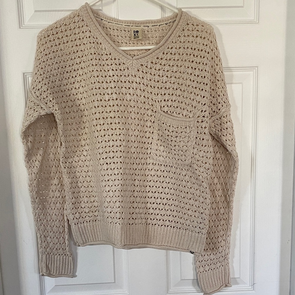 Roxy Women's Tan V-Neck Sweater